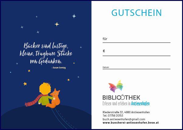 Gutschein Bücherei
