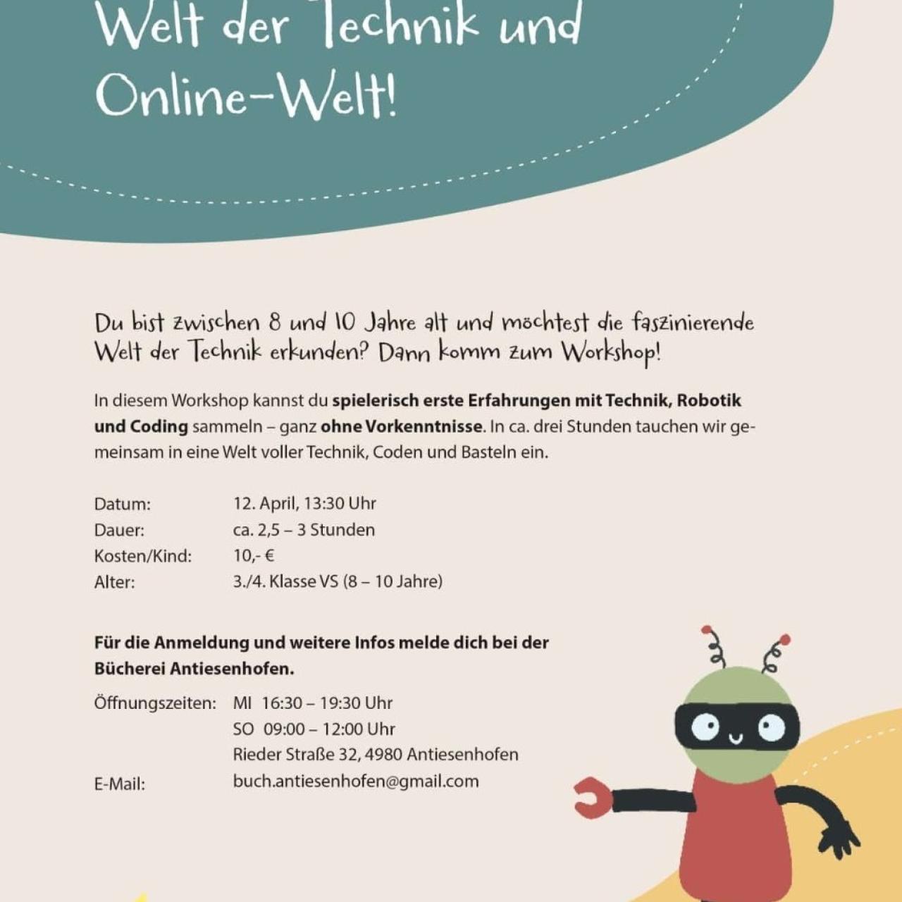 Der zusätzliche Technik Workshop findet am 12.04.2025 statt.